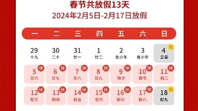 瑞龍呈祥，<i style='color:red'>新年</i>新禧丨靈科超聲波2024年春節(jié)放假通知